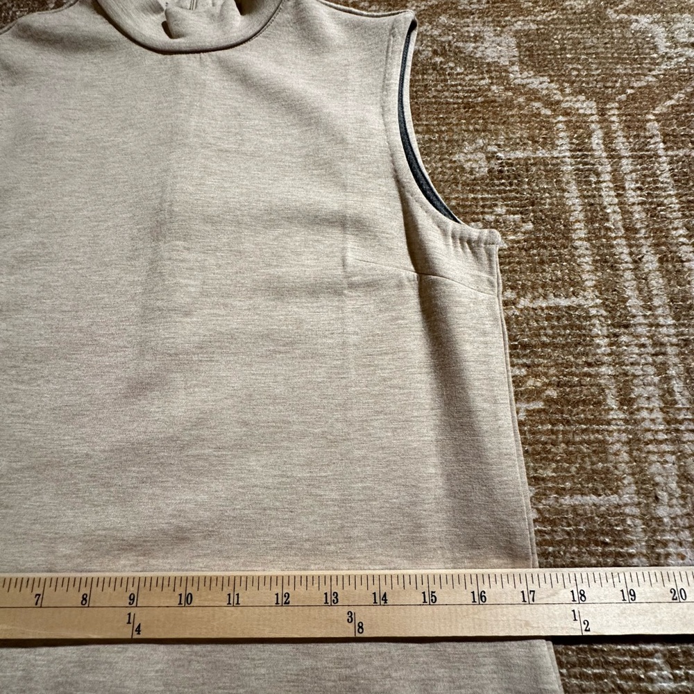 Sleeveless Beige Mock-Neck Women's Top - Picture 4 of 7
